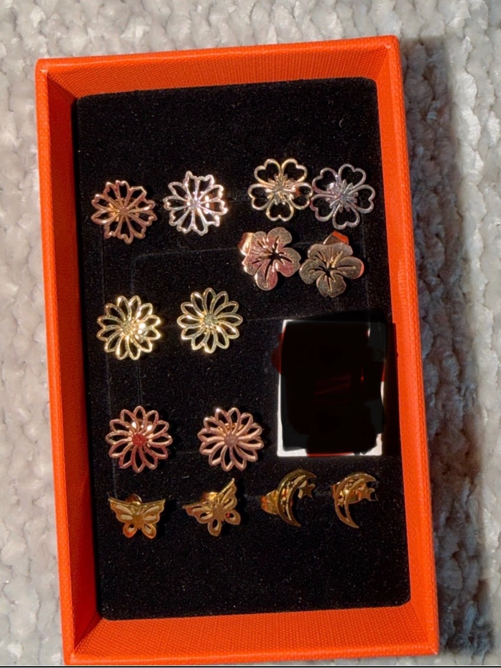 Gold, silver & rose gold plated Floral Stud Earrings